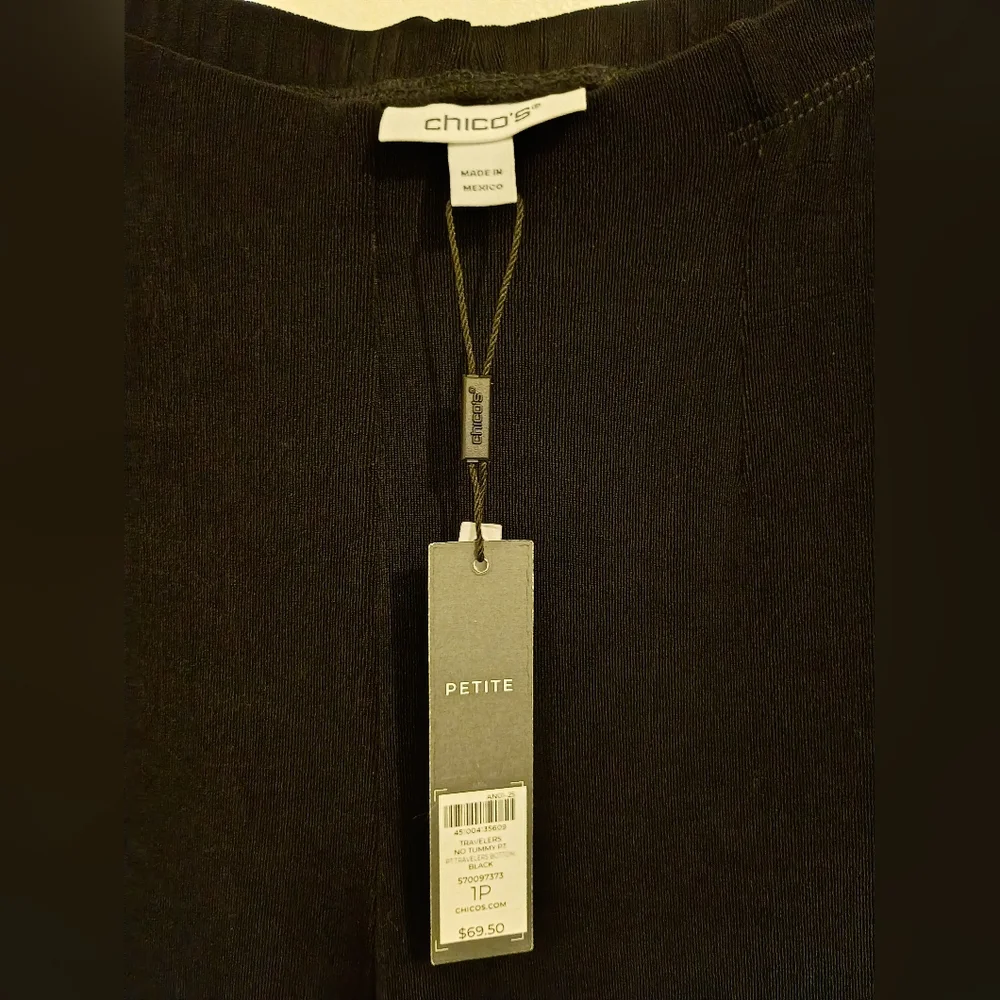Chicos‎ Travelers Women's Black Pants Sz 1P Medium Petite NWT